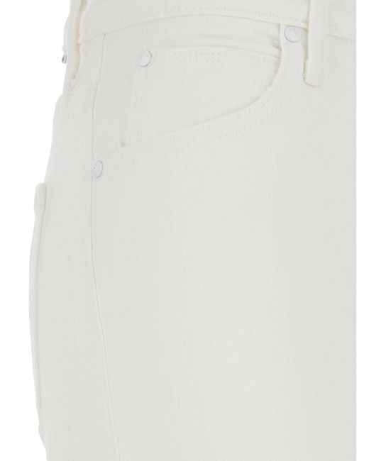 Mother White Jeans The Kick Cotton