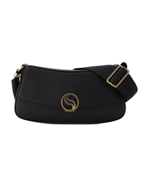Stella McCartney Black S-Wave Small Hobo Bag