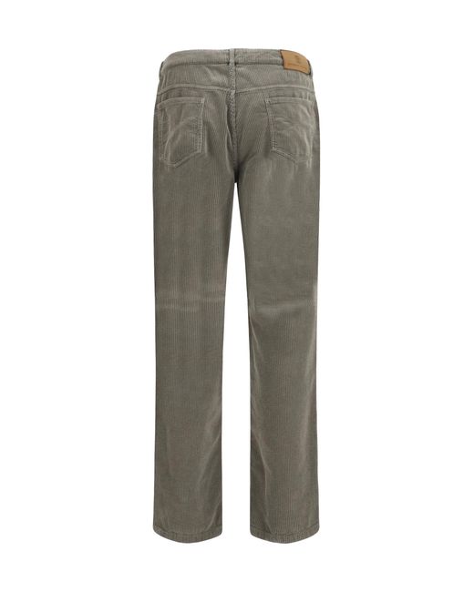 Brunello Cucinelli Gray Corduroy Pants Cotton; Elastane for men