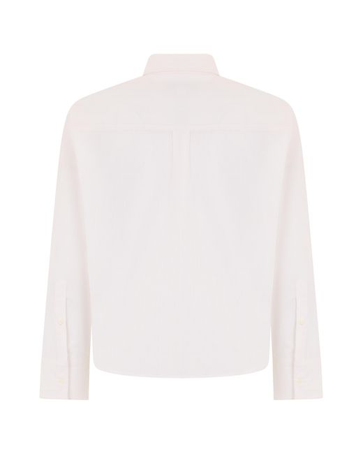 Maison Kitsuné White Shirt Striped Cotton