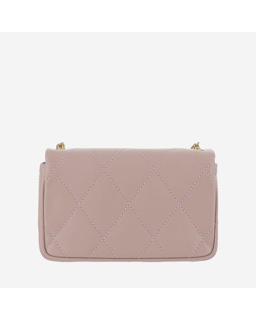 Burberry Pink Leather Strand Clutch Calf Grain Handbags