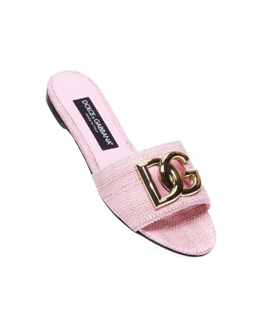 Dolce & Gabbana Black Dg Logo Sandals