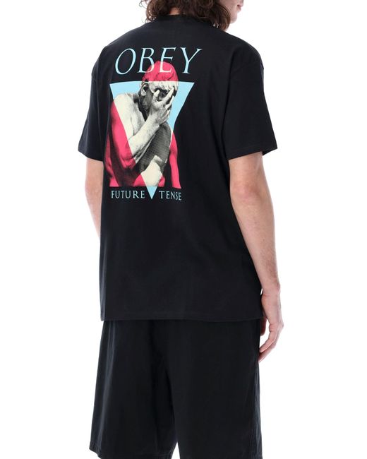 Obey Black Future Tense T-Shirt for men