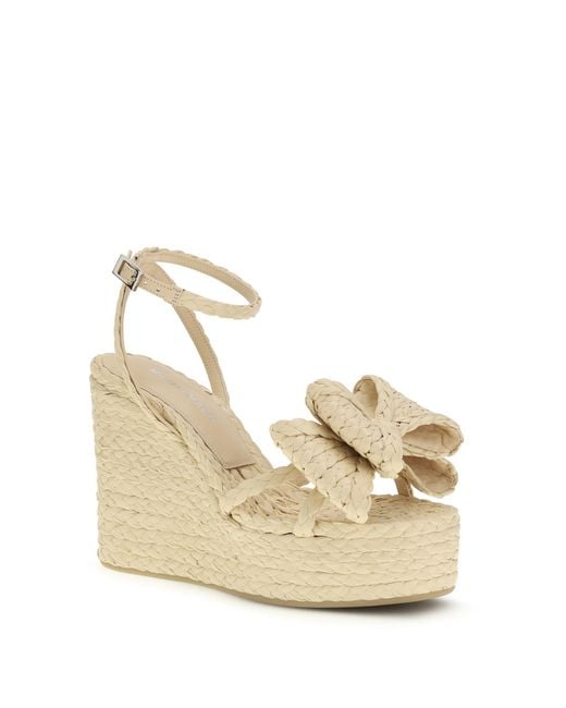 Mach & Mach Natural Le Cadeau Raffia Wedge Sandals