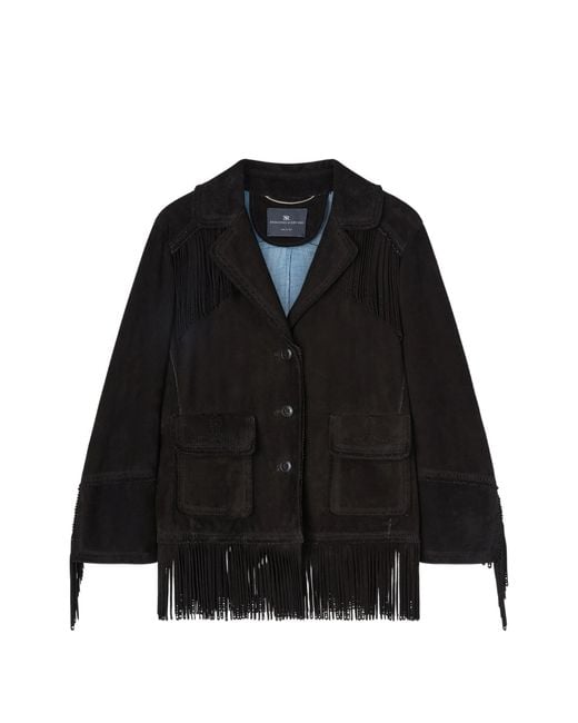 Ermanno Scervino Black Single-Breasted Coat