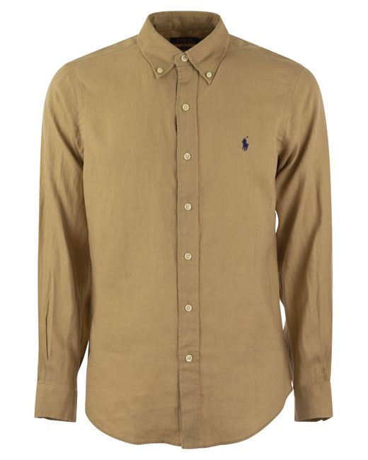 Polo Ralph Lauren Natural Custom-Fit Linen Shirt for men