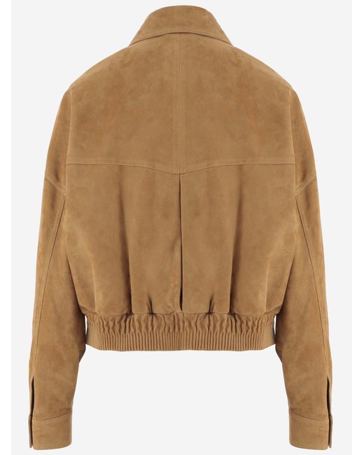 Versace Brown Suede Jacket Lambskin