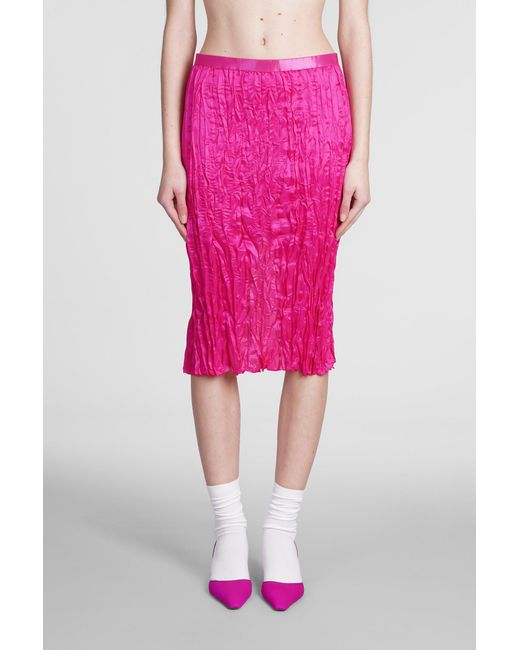 Acne Pink Skirt In Viscose