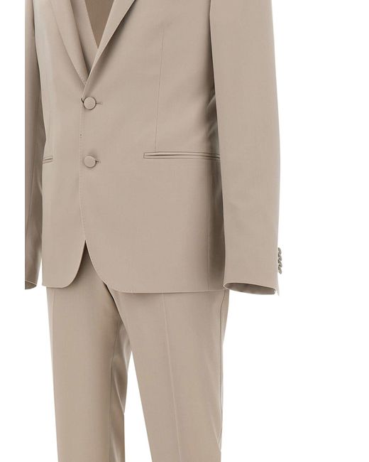 Corneliani Natural Fresh Wool Three-Piece Suit for men