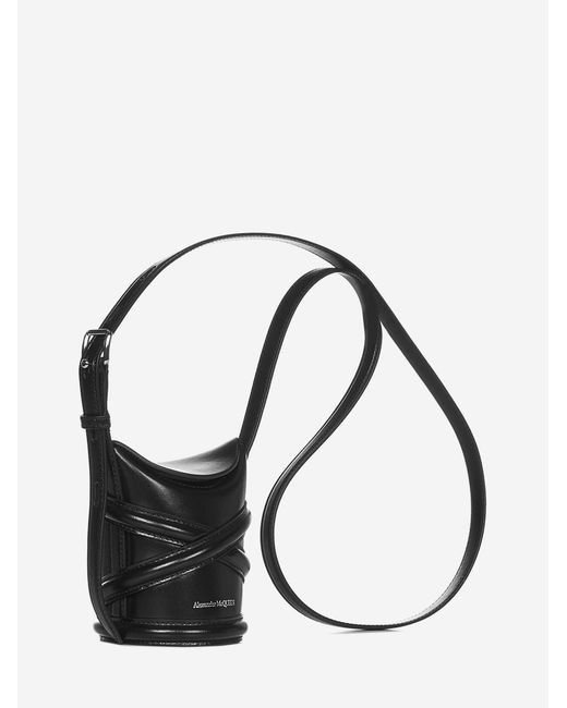 Alexander McQueen Black The Curve Bucket Bag