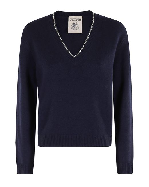 Semicouture Blue Maglia Nahia