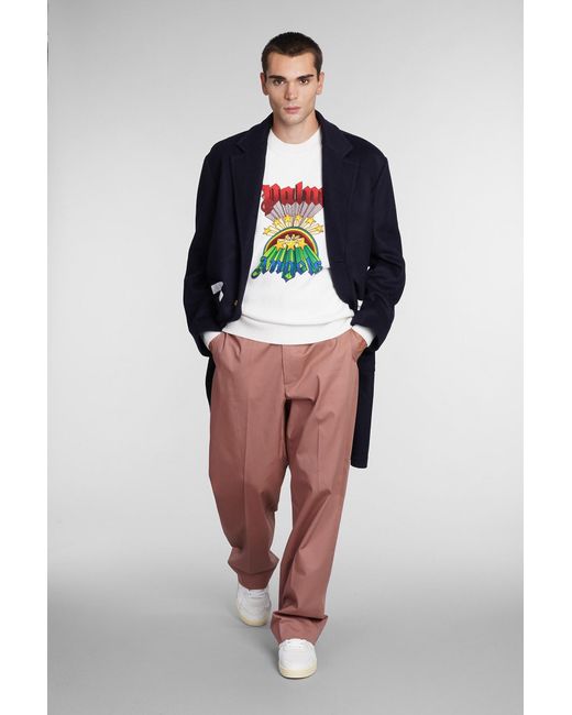 Palm Angels Red Pants In Cotton for men