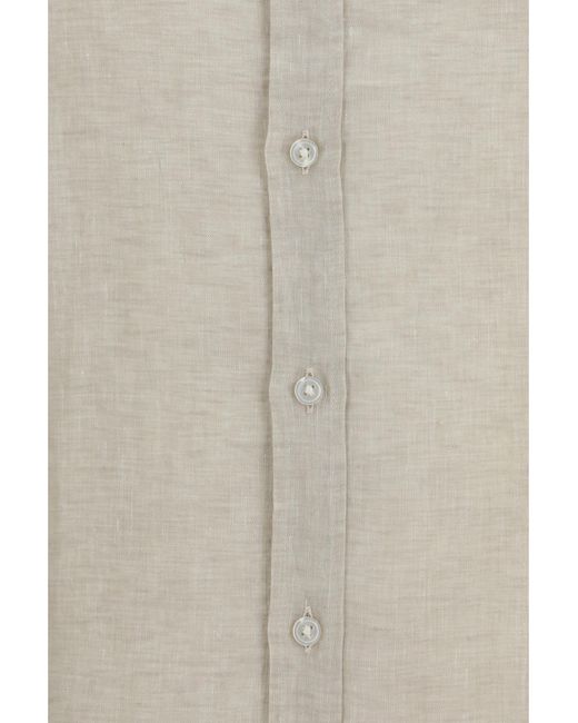 Boss White Regular-Fit Linen Shirt for men