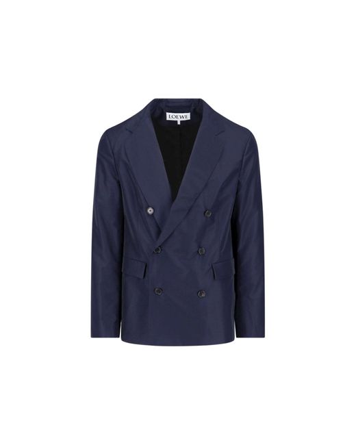 Loewe Blue Double-breasted Blazer for men