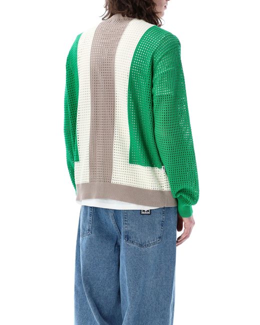 Obey Green Anderson 60S Cardigan for men