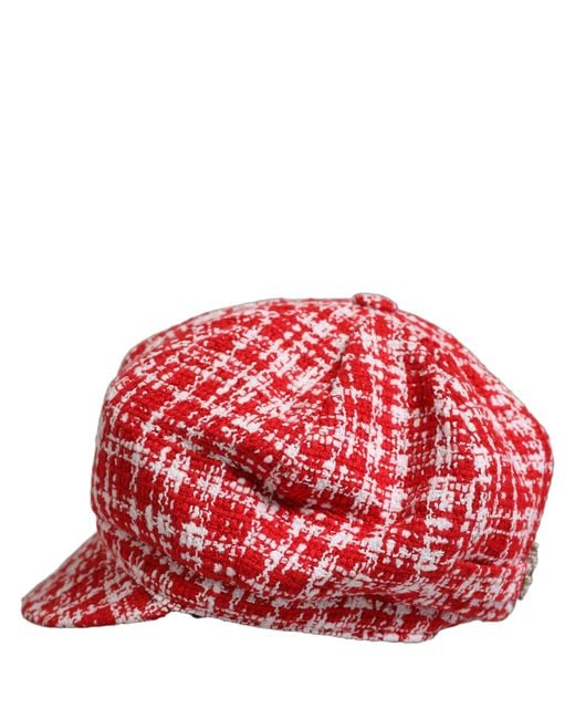 Dolce & Gabbana Tweed Textured Baker Boy Capello Hat