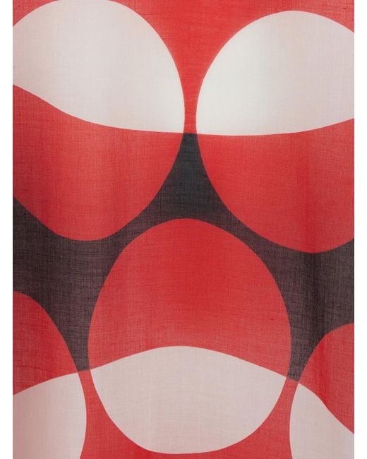Dries Van Noten Red Kaftan Cartland Viscose Swimwear