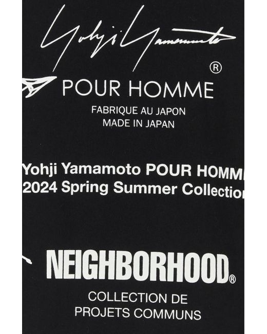 Yohji Yamamoto Black Cotton X Neighborhood T-Shirt for men