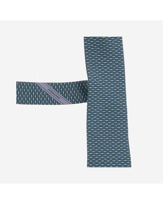 Ferragamo Blue Tie Silk, Ties & Bow for men