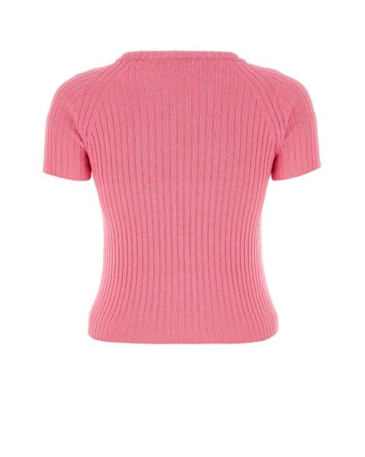 Cormio Pink Cotton Blend Diamond Ortensia Sweater
