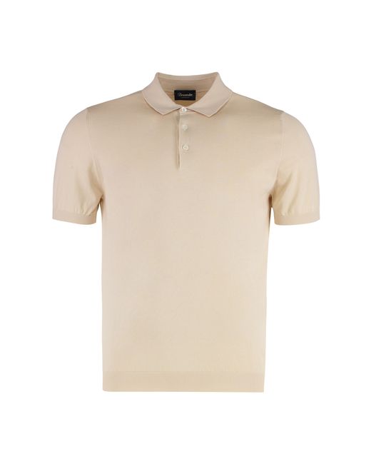 Drumohr Natural Cotton-Knit Polo Shirt for men
