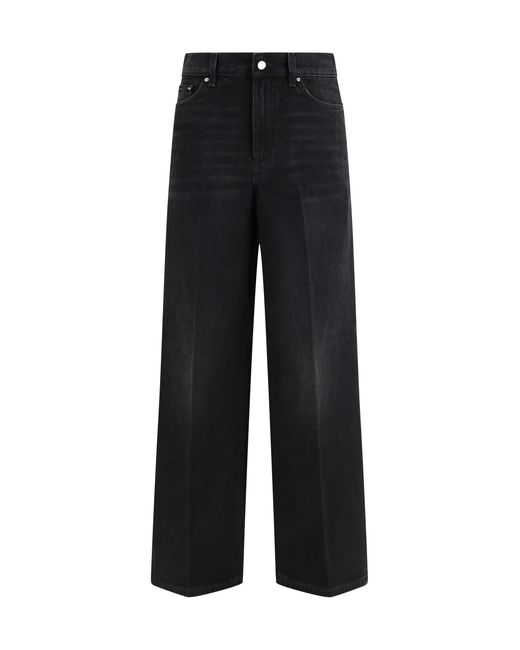 Totême Black Wide-Leg Jeans Cotton