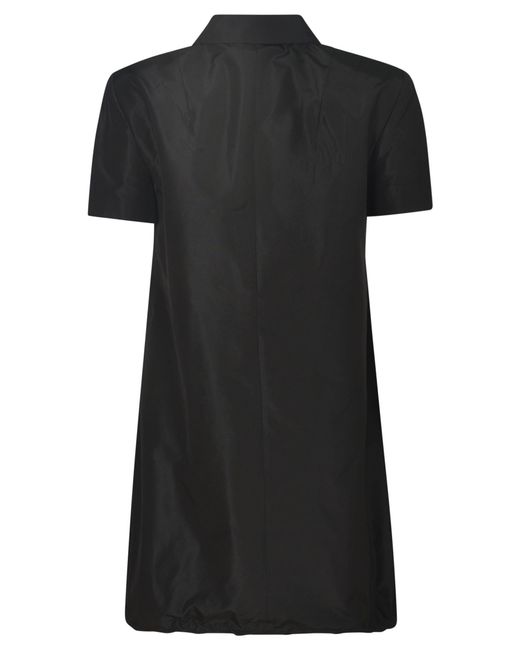 Prada Black Zip Logo Plaque Dress