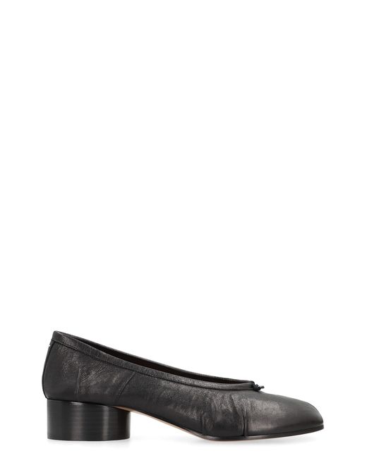 Maison Margiela Black Tabi New Leather Ballet Flats