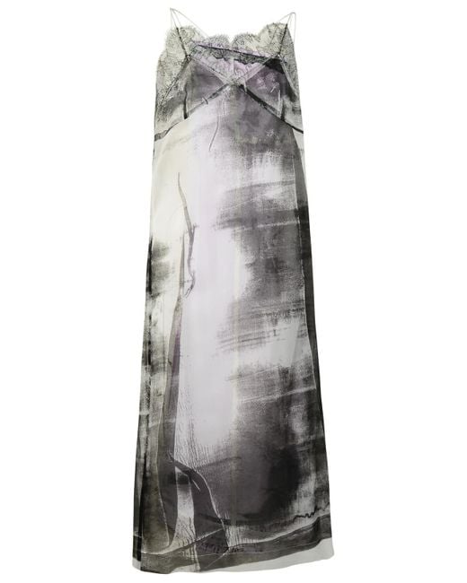 Maison Margiela Gray Freeze-frame Multicoloured Silk Blend Dress