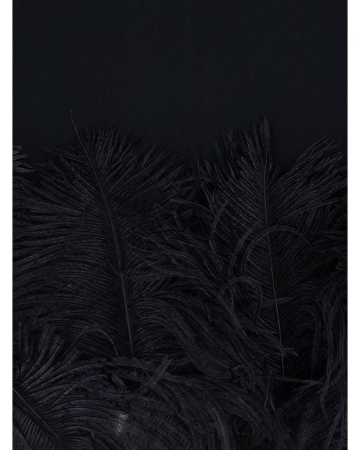 Semicouture Black Mini Dress With Feather Details