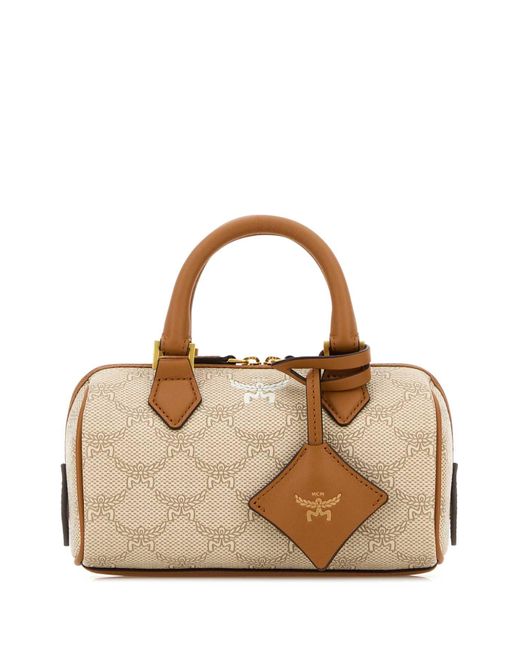MCM Metallic Printed Canvas Ella Boston Handbag