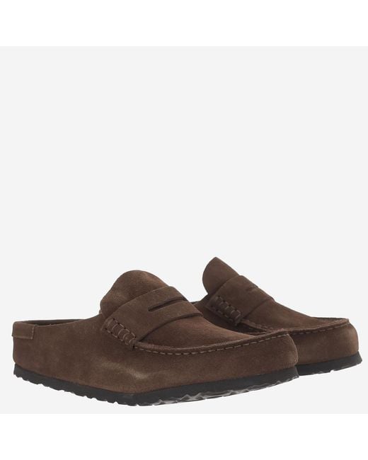 Birkenstock Brown Moccasins Naples Suede Leather Shoe