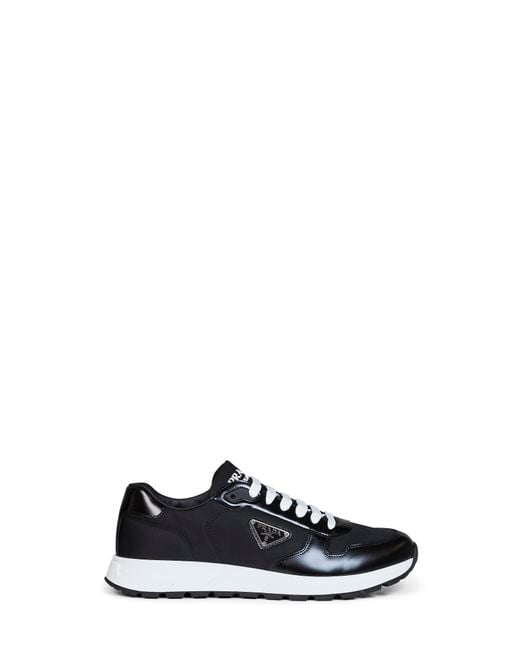 Prada White Sneakers Prax 01 Re-Nylon Leather Recycled Polyamide Trainers for men