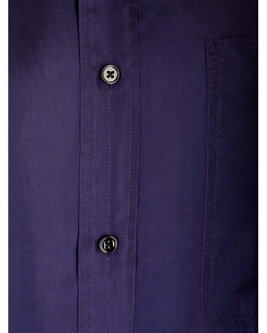 Lemaire Blue Buttoned Long-Sleeved Shirt for men