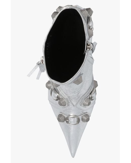 Balenciaga White Le Cagole Leather Boots