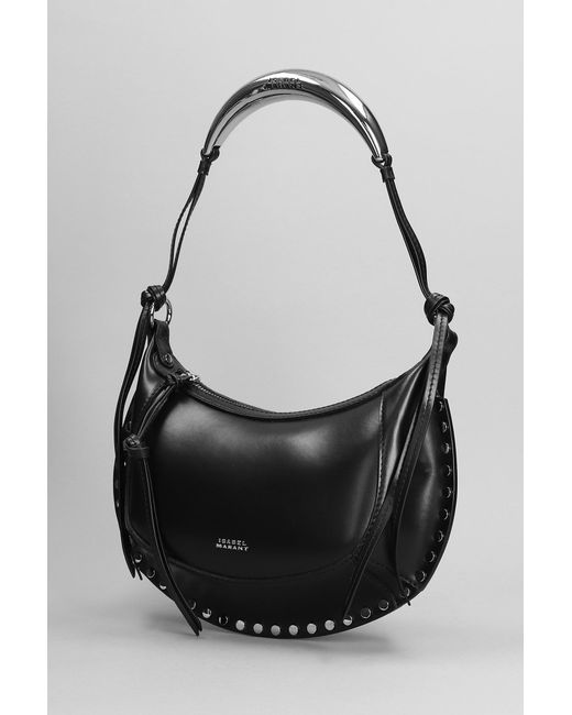 Isabel Marant Oskan Moon Shoulder Bag In Black Leather
