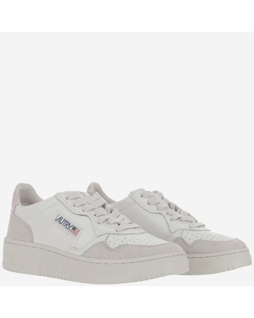 Autry White Leather Sneakers Medalist Low Trainers