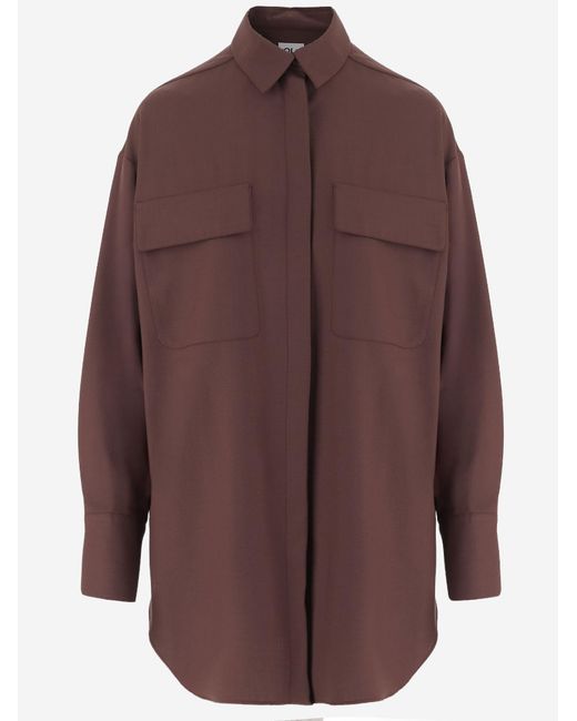 Ql2 Brown Wool-Blend Shirt Gladys Virgin Wool