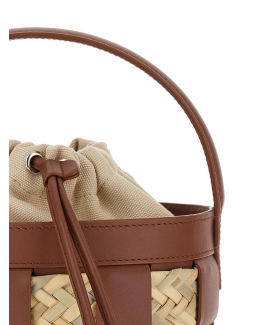 Hereu Brown Galleda And Bucket Bag With Drawstring
