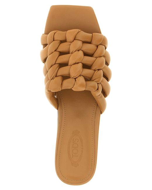 Tod's Brown Leather Sandals