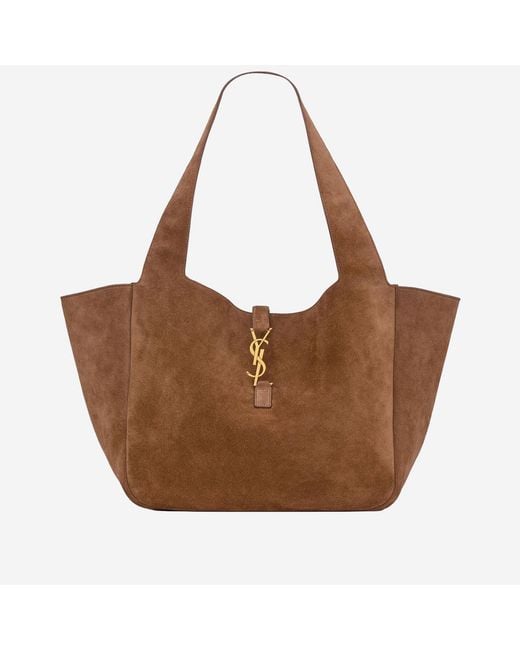 Saint Laurent Brown Shoulder Bag Bea 5 À 7 Suede