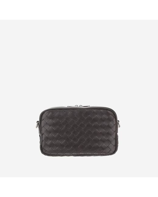 Bottega Veneta Gray Leather Shoulder Bag, Woven Calfskin Bags for men