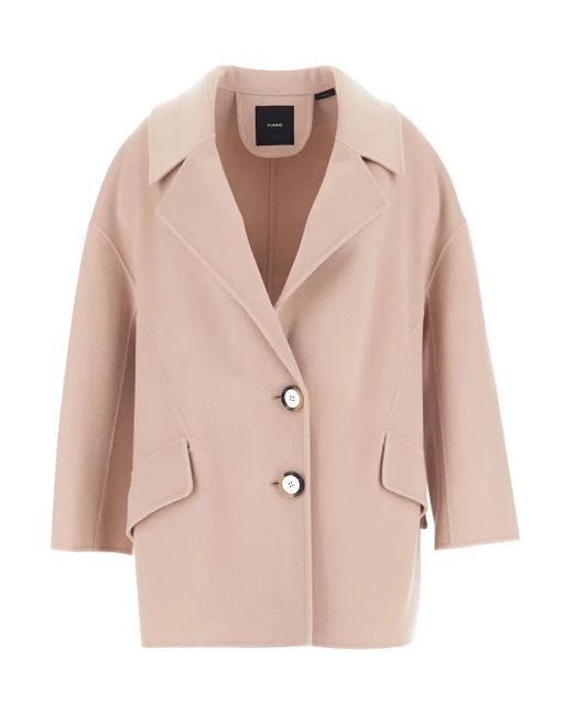 Pinko Emoticon Caban Coat in Pink | Lyst
