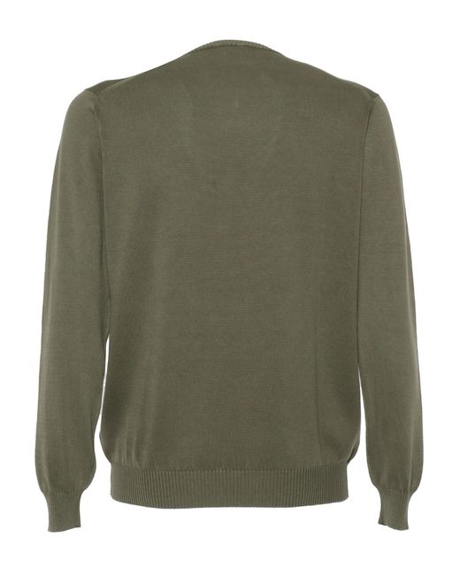 Fedeli Green Giza Light Frosted Sweater for men