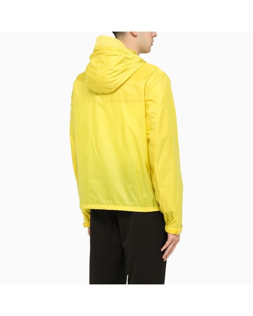 Prada Yellow Logo-plaque Hooded Jacket for men