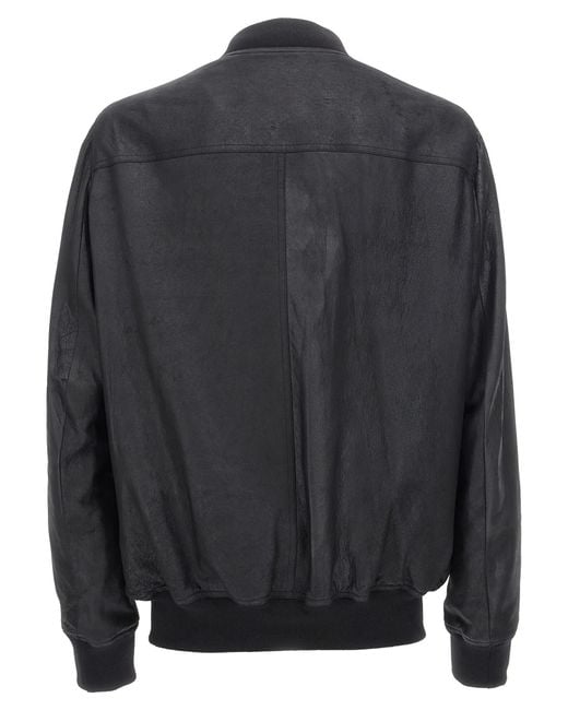 Rick Owens Black 'Bauhaus Flight' Bomber Jacket for men