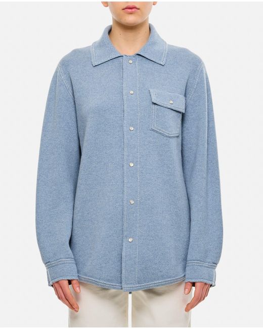 Barrie Blue Cashmere Overshirt