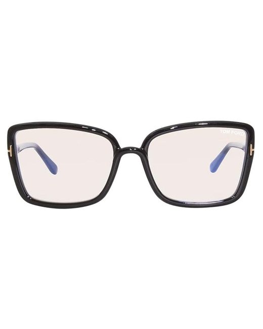Tom Ford Brown Eyeglasses Butterfly Full Rim, Vintage Havana Frame And Clear Demo Lenses Lens Ft5813-B055
