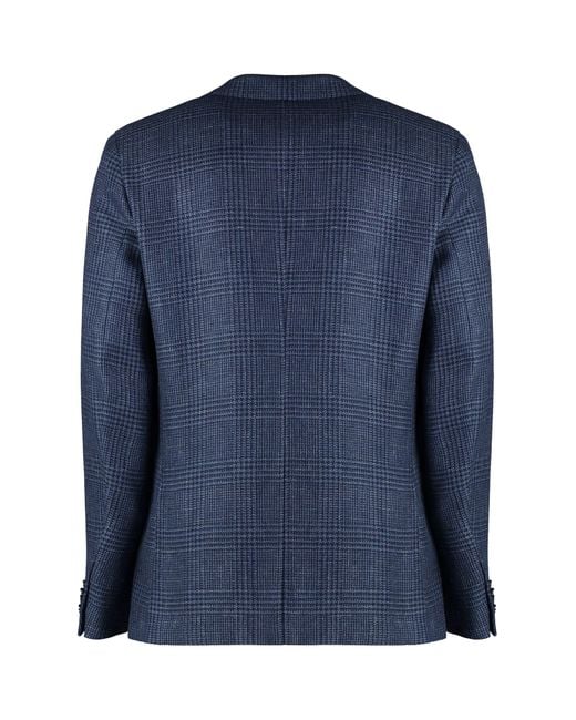 Zegna Blue Single-breasted Two-button Blazer for men