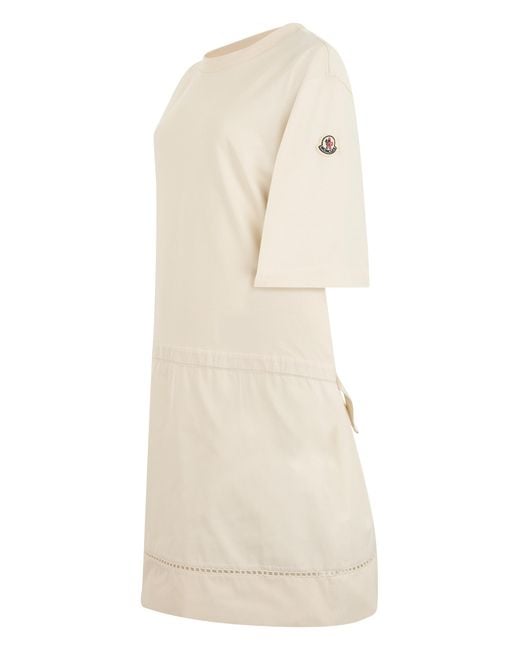 Moncler Natural Mini T-Shirt Dress Cotton